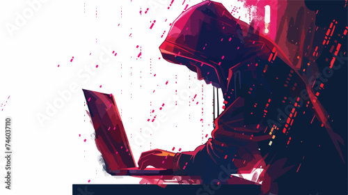 Digital fraud and hacking design vector illustration