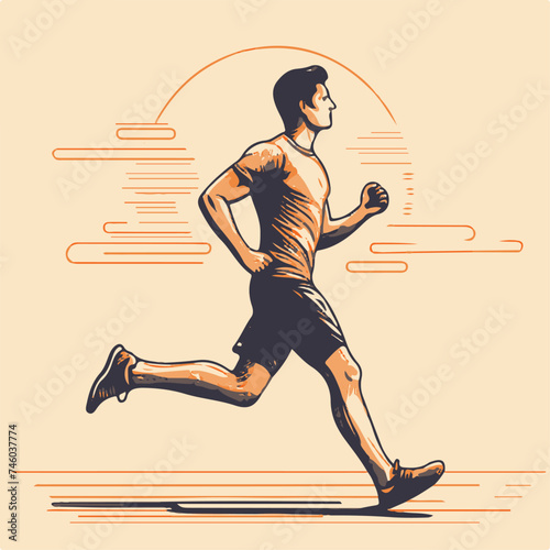 vector illustration of a sports man running