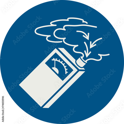 OBLIGATION SIGN PICTOGRAM, USE GAS DETECTOR ISO 7010 – M048, SVG