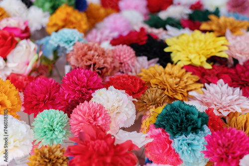 colorful Carnations modern varieties for decoration for the April fair in Seville.