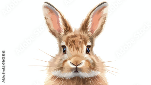 Easter bunny cute face rabbit vector illustration is