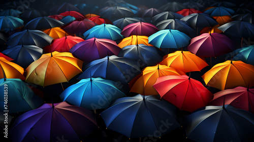 Umbrella people, with differences, new ideas and special skills 