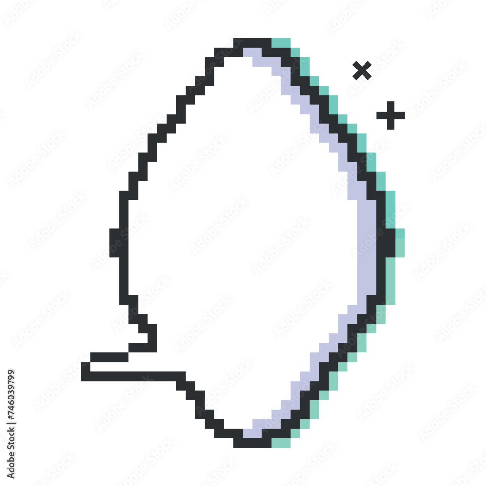 Fototapeta premium Empty pixelated comic bubble chat Vector