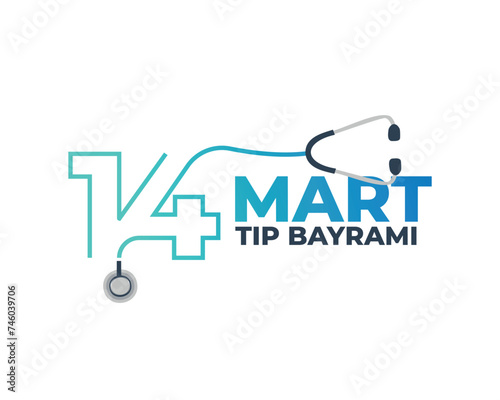 14 mart tıp bayramı. Translation: March 14 Feast of Medicine. vector design.