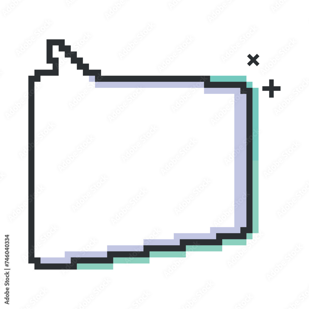 Empty pixelated comic bubble chat Vector Empty pixelated comic bubble chat Vector