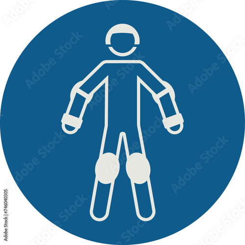 OBLIGATION SIGN PICTOGRAM, USE PERSONAL PROTECTIVE EQUIPMENT FOR SPORT ISO 7010 – M049, VECTOR