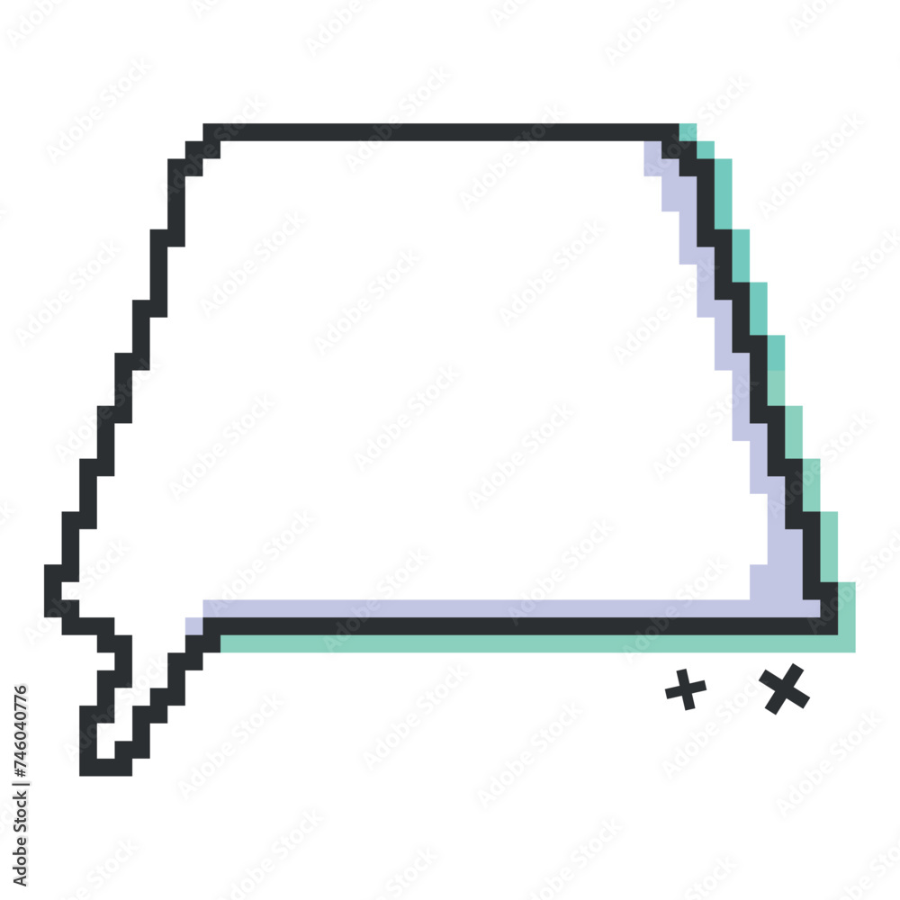 Empty pixelated comic bubble chat Vector Empty pixelated comic bubble chat Vector