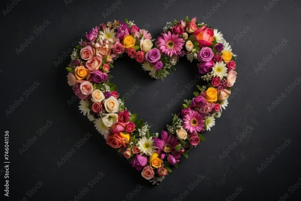 Flower heart symbol expressing love