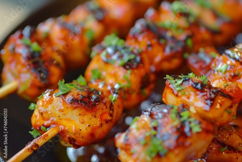 chicken on barbecue skewers