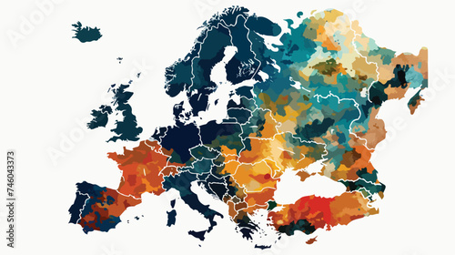 Europen union map isolated on white background vector photo