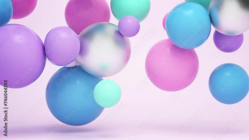 Colorful Floating Balls 4k Animation
