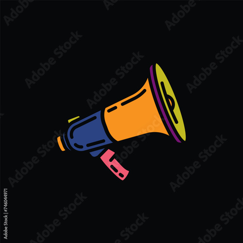 Original vector illustration. The contour icon of the speaker. A design element.