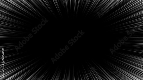 Animation speed lines in black background for design with copy space.