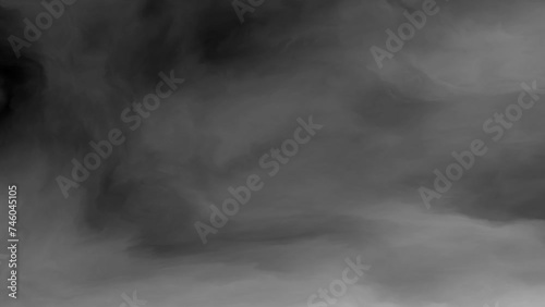 animation white smoke in black background for design with copy space.