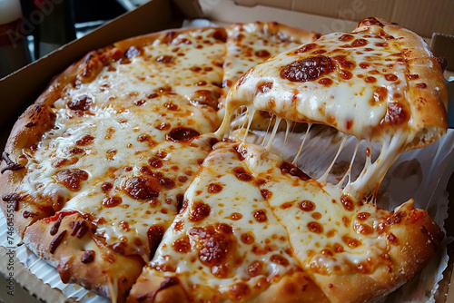 Delicious cheese pizza photo