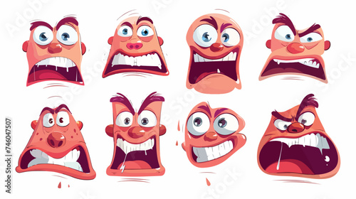 Funny cartoon face design vector illustration isolated on white