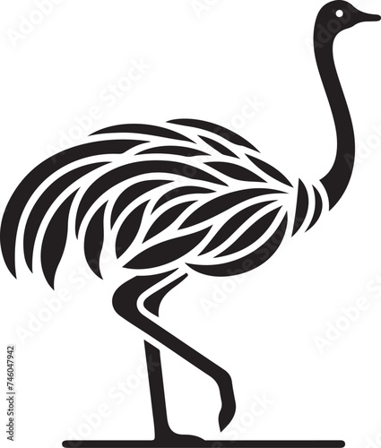 Ostrich silhouette vector illustration