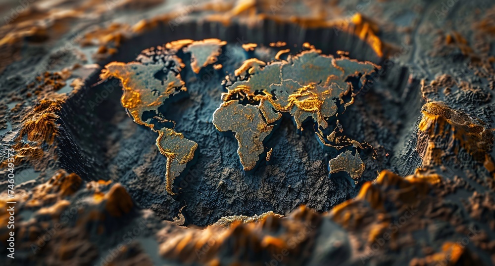 Obraz premium 3D world map illustration