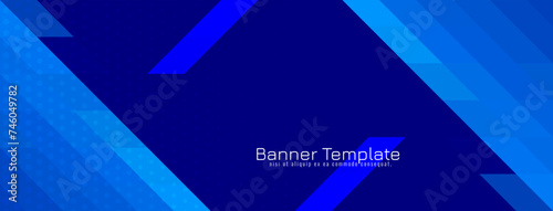 Abstract triangular pattern mosaic design blue color banner