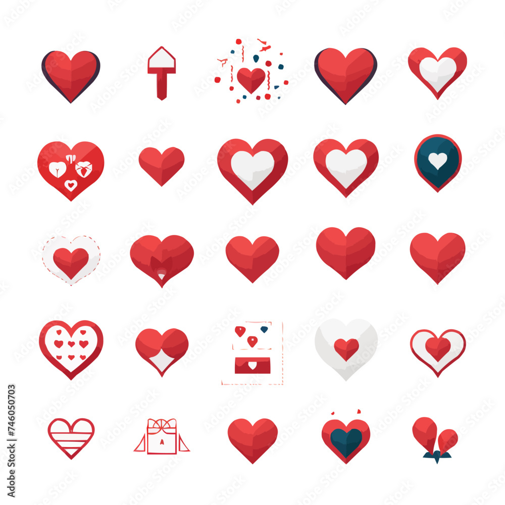 heart icons set, love symbols vector heart icons set, love symbols vector