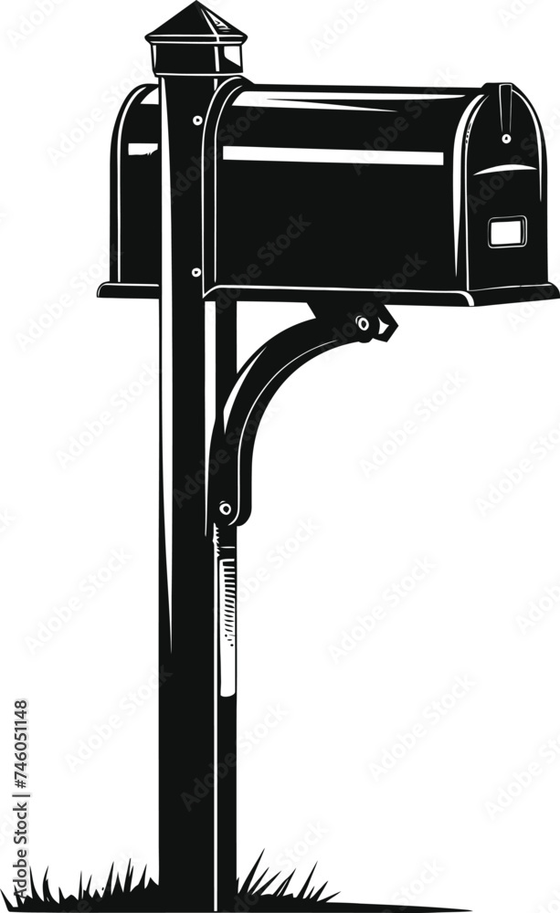 Silhouette mailbox black color only full Silhouette mailbox black color only full