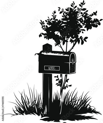 Silhouette mailbox black color only full