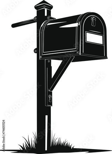 Silhouette mailbox black color only full