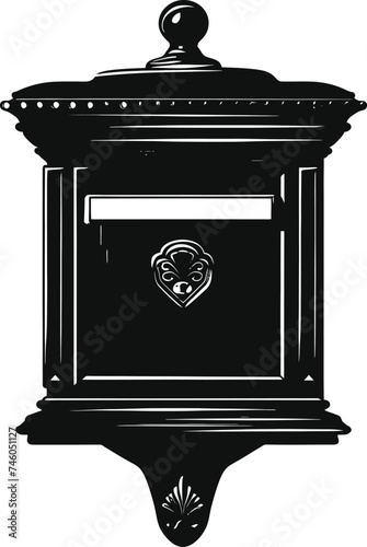 Silhouette mailbox black color only full