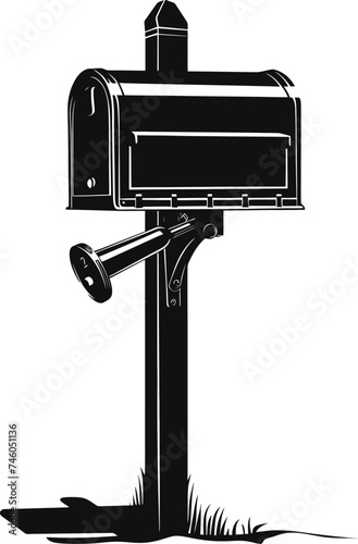 Silhouette mailbox black color only full