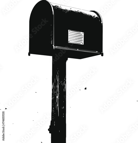 Silhouette mailbox black color only full