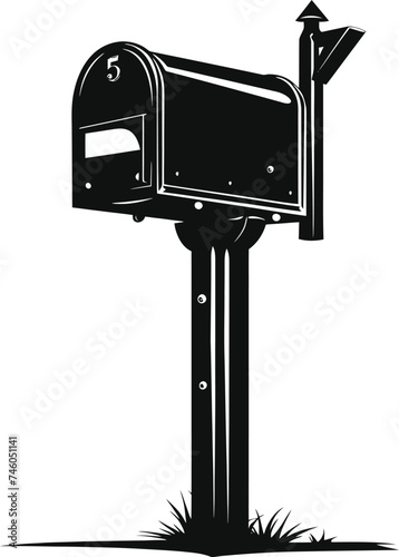 Silhouette mailbox black color only full