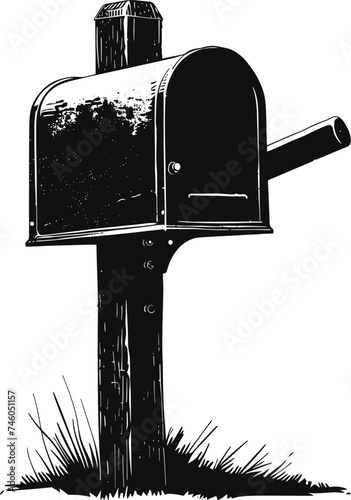 Silhouette mailbox black color only full