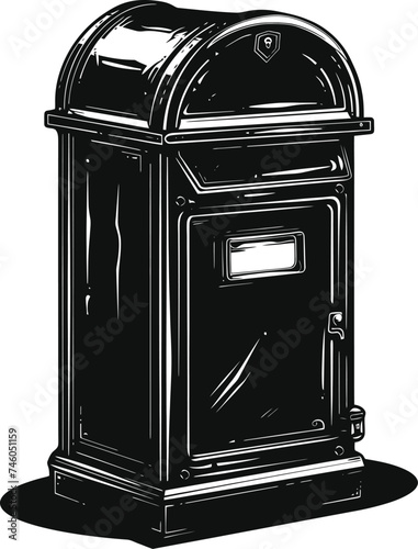 Silhouette mailbox black color only full