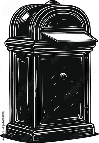 Silhouette mailbox black color only full