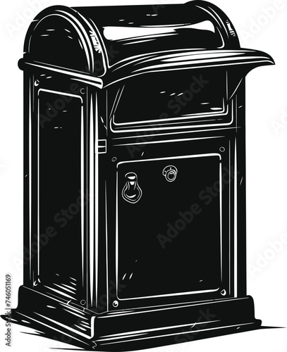 Silhouette mailbox black color only full