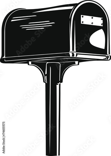Silhouette mailbox black color only full
