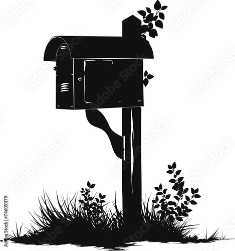 Silhouette mailbox black color only full