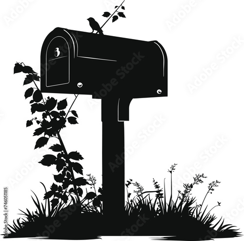 Silhouette mailbox black color only full