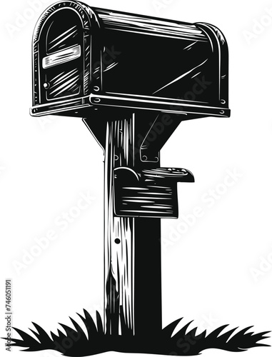 Silhouette mailbox black color only full