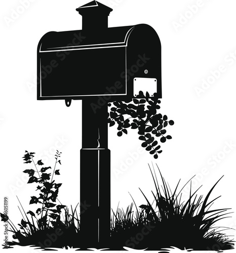 Silhouette mailbox black color only full
