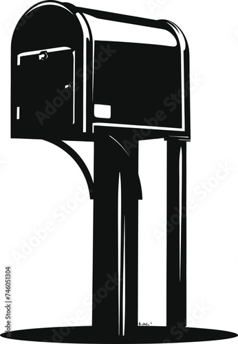 Silhouette mailbox black color only full