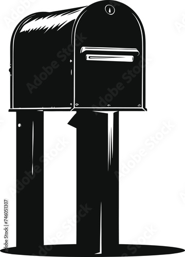 Silhouette mailbox black color only full