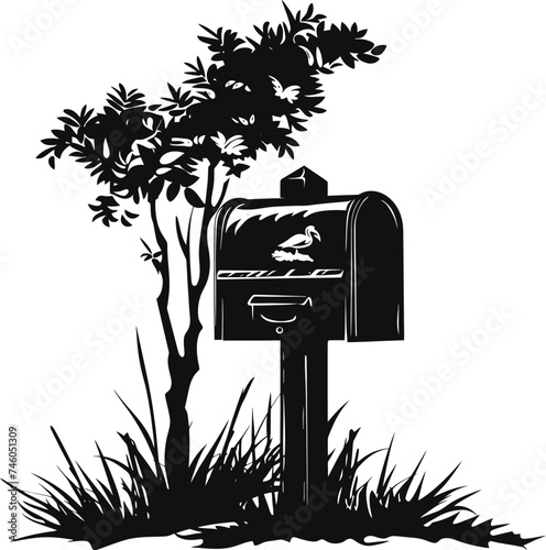Silhouette mailbox black color only full