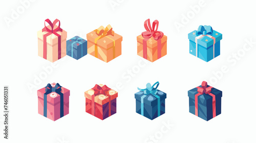 Gift box present icon isolated on white background vector