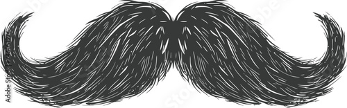 Silhouette Mustache Only black color only