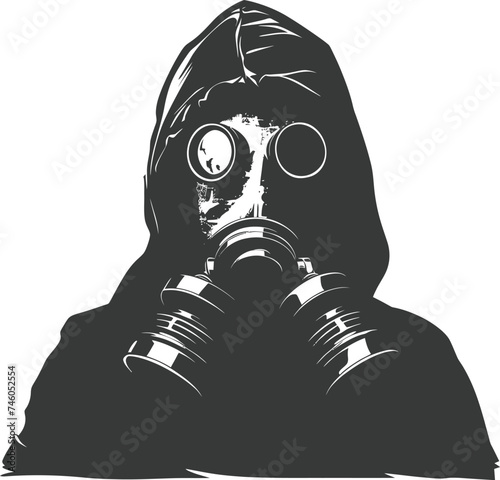Silhouette gas mask black color only