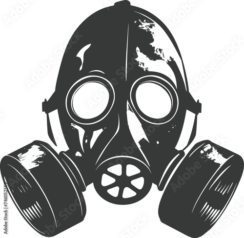 Silhouette gas mask black color only