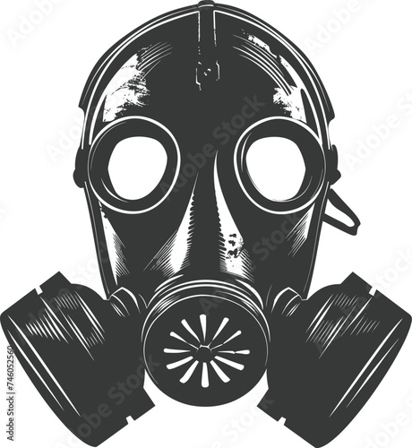 Silhouette gas mask black color only