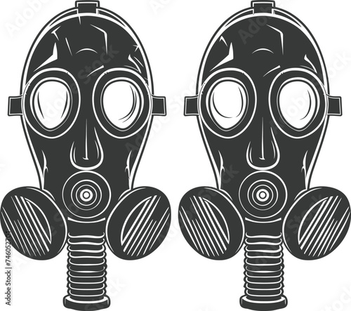Silhouette gas mask black color only