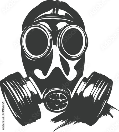 Silhouette gas mask black color only